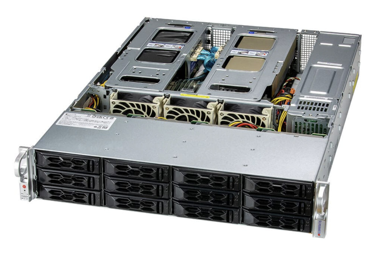 Supermicro SYS-620C-TN12R 2U server 12x NVMe U.2 SSD bays +  intel 6330 CPU-