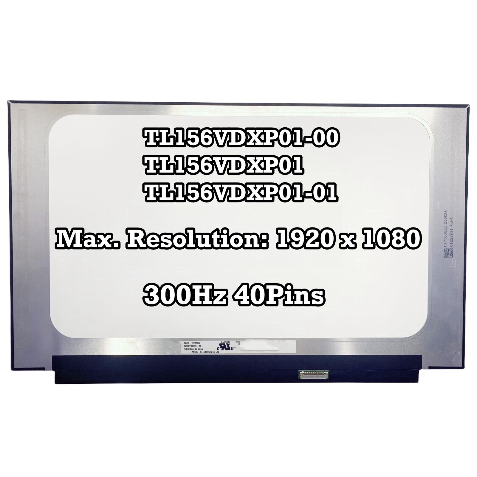 TL156VDXP01-00 TL156VDXP01 TL156VDXP01-01 IPS 300Hz 40Pins FHD LED LCD Screen