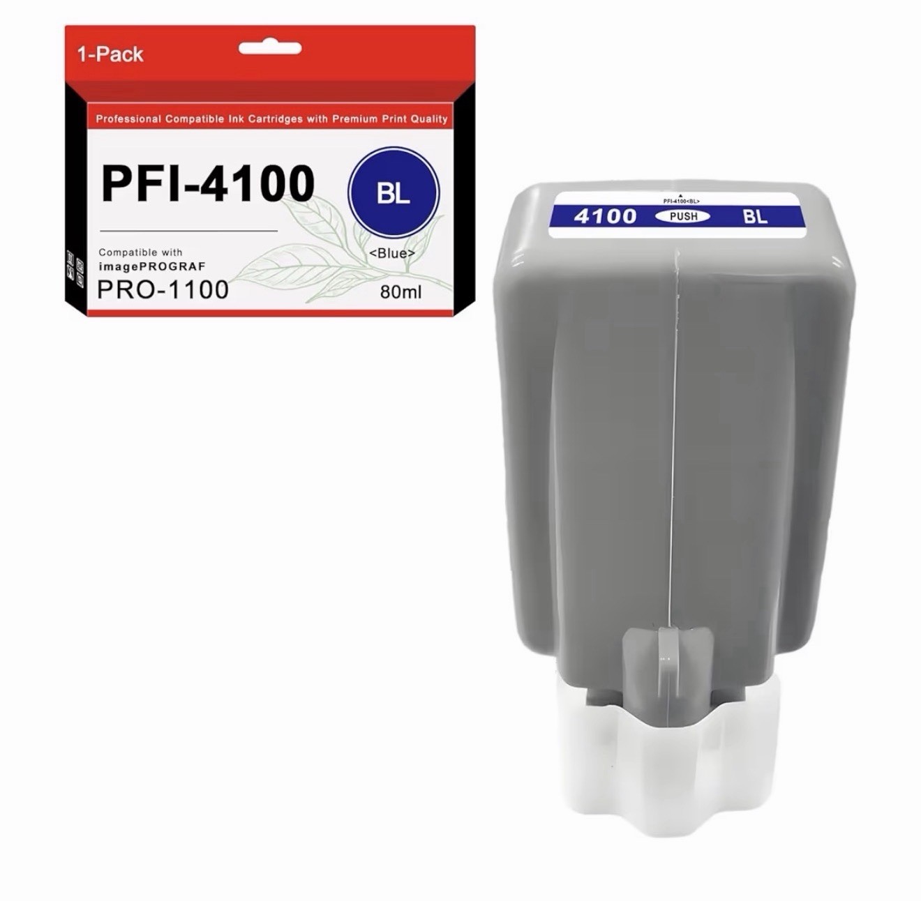 PFI-4100 Blue Ink Cartridge 80ml Pigment PFI 4100 Ink Tank Replacement for Canon