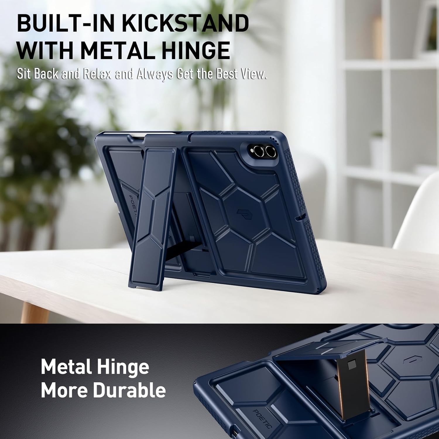 Poetic For Galaxy Tab S11 Ultra Case KidsFriendly Silicone Kickstand Cover Blue