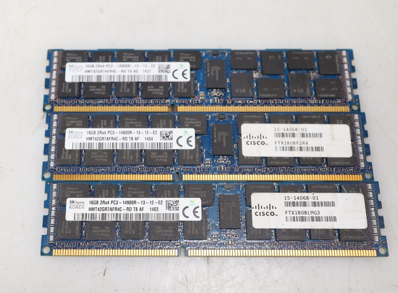 Lot 3x 16GB (48GB) SK Hynix HMT42GR7AFR4C-RD PC3-14900R DDR3 ECC RDIMM