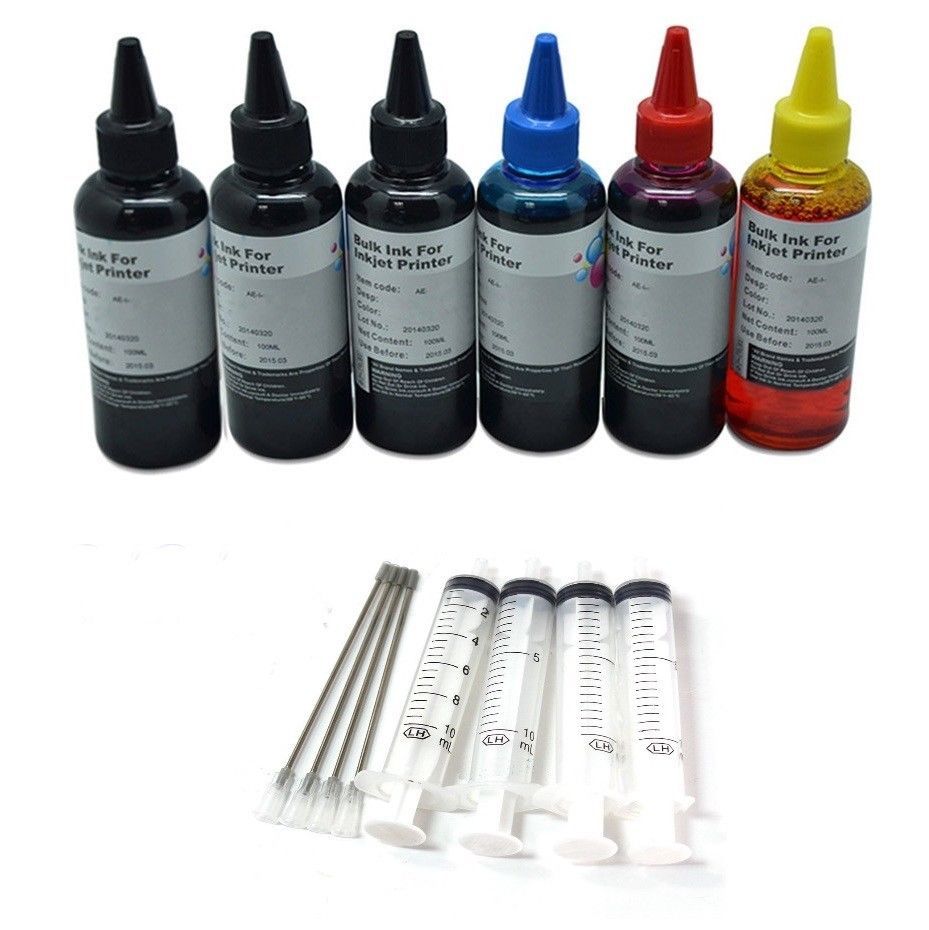 x6 100Ml Non oem Ciss Bottled Ink fits epson XP510 XP640 XP635 XP900 33xl 26xl