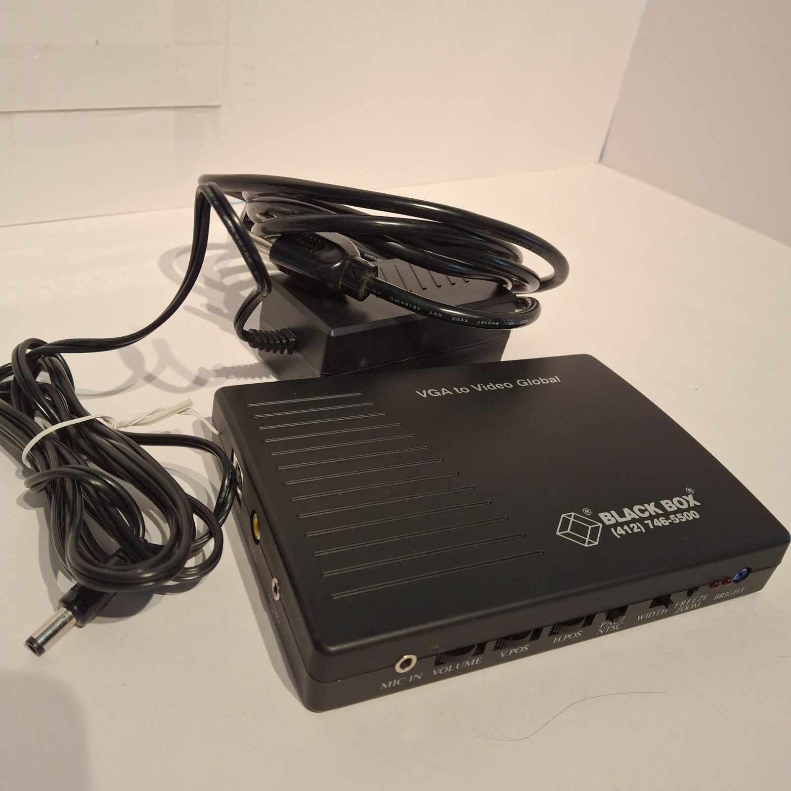 Vintage Black Box VGA to Video Global AC333A – Powers On, Power Cord & Case Incl