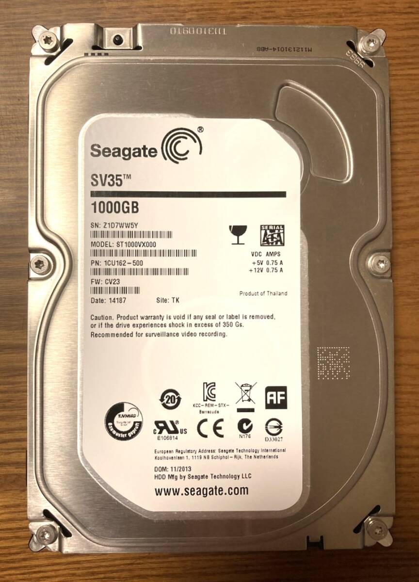 Excellent Condition Seagate SV35 ST1000VX000 3.5 inch HDD 1TB (Optimized for 24/
