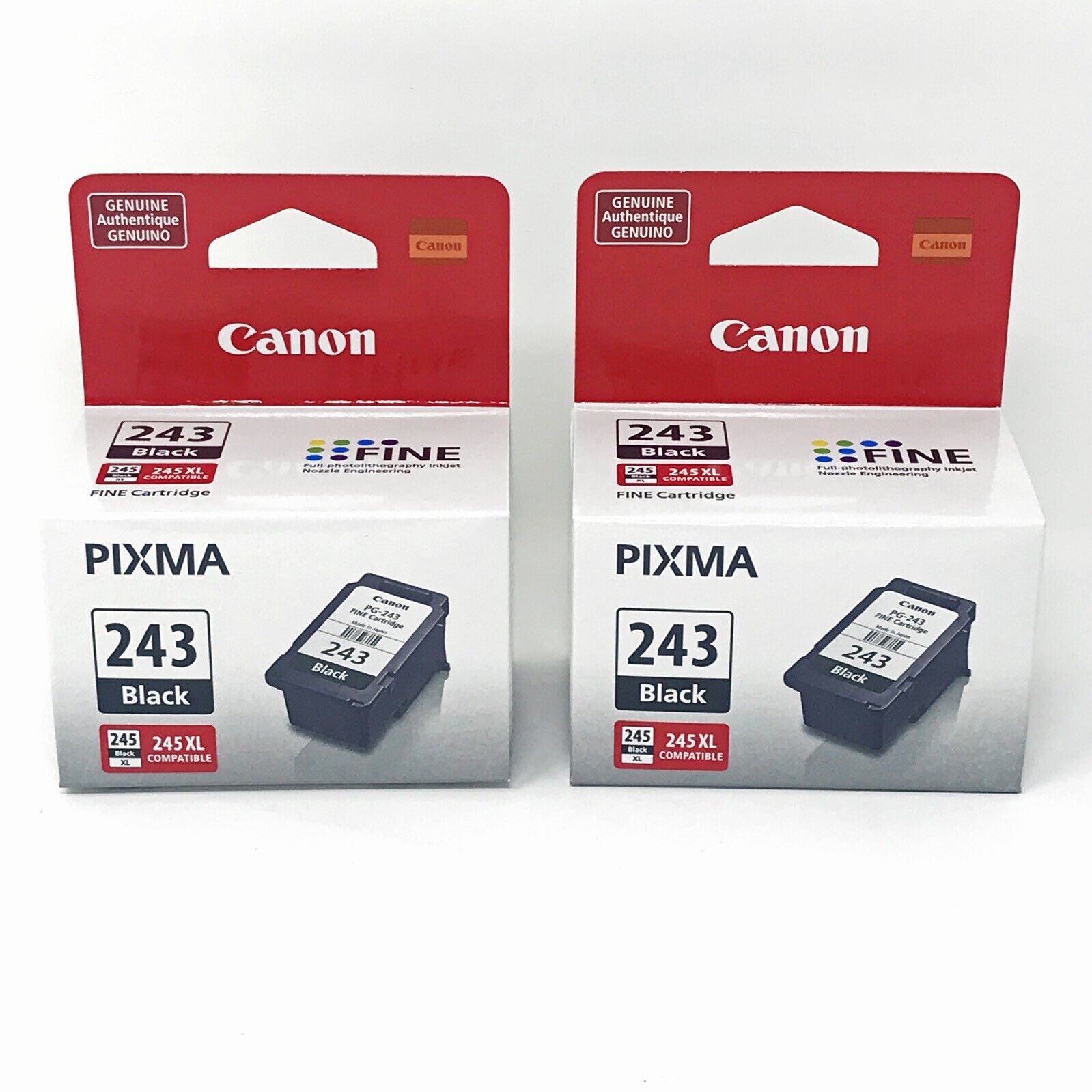 Lot of 2 Canon PG-243 Black Ink Cartridge Pixma Genuine Factory Sealed New
