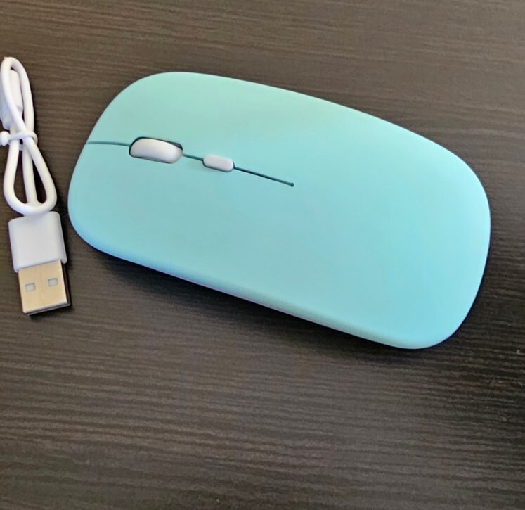 Wireless Mouse 2.4 GHZ Optical USB BT Rechargeable for PC Laptop Color Mint