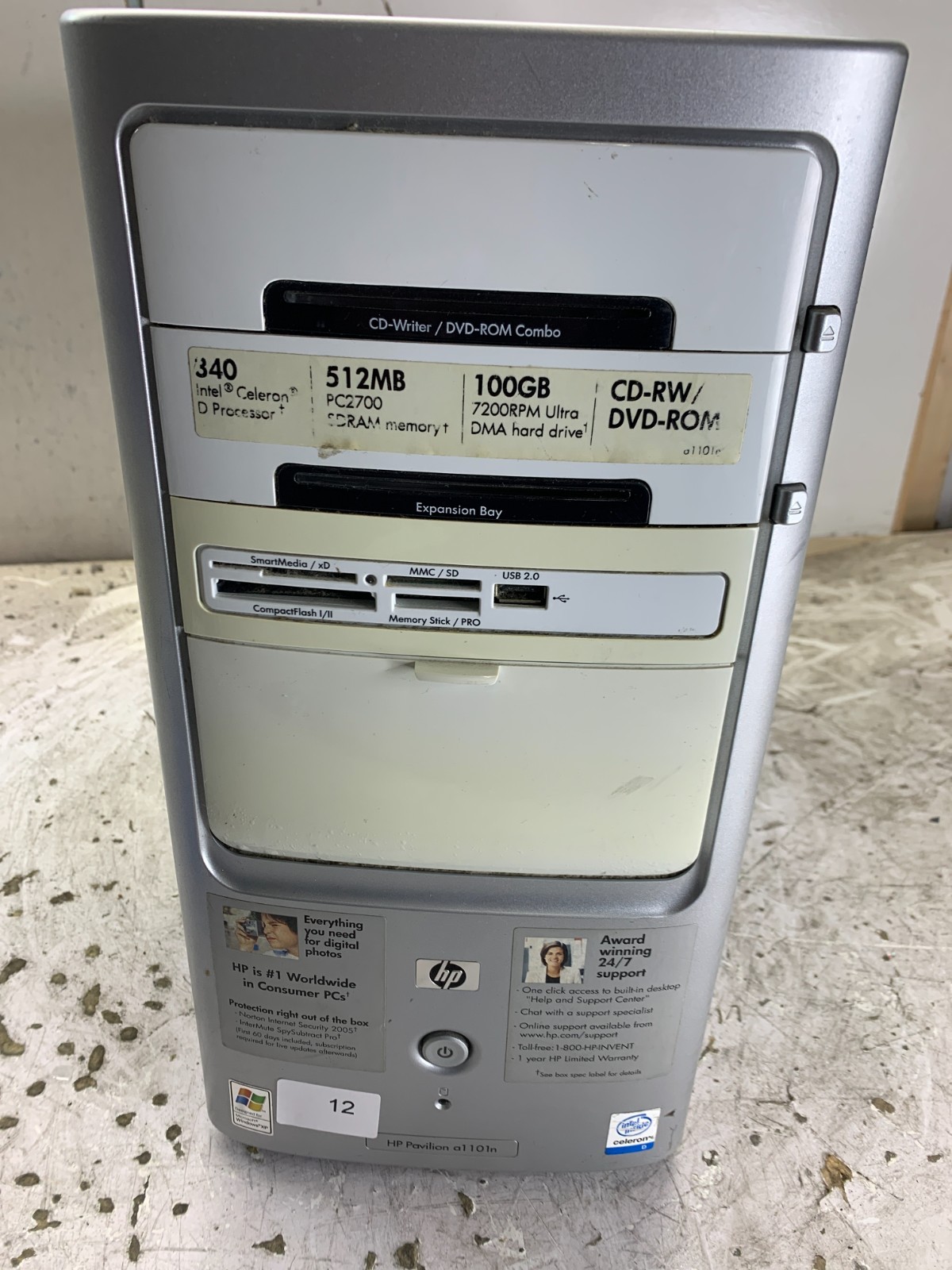 HP Pavilion a1101n Intel Celeron 2.93GHz 512MB NO HDD