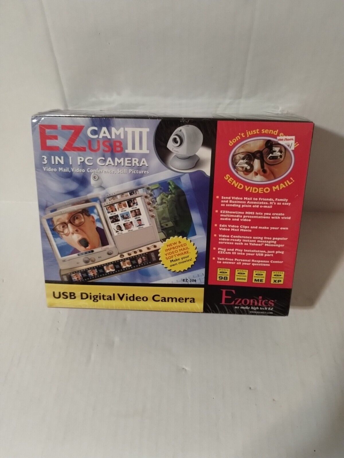 Ezonics EZ Web Cam III Model EZ-306  3 in 1 PC Camera Radio Shack Vintage 