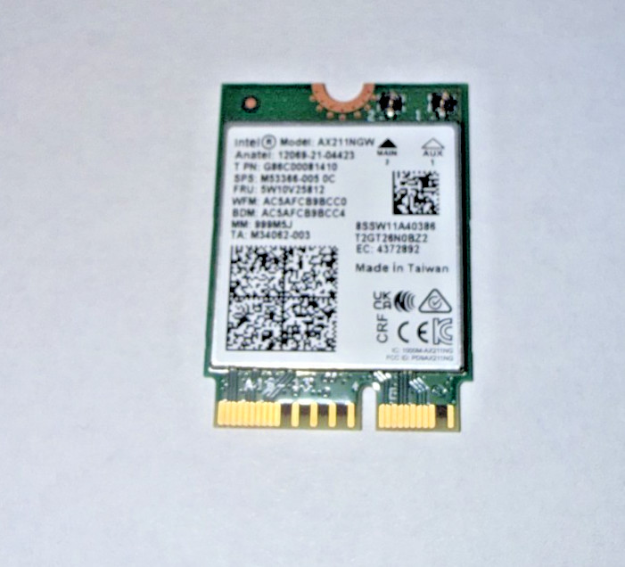 INTEL AX211NGW M.2 2230 CNVIO2 WIFI 6E 802.11AX BLUETOOTH 5.3 CARD G86C00081410