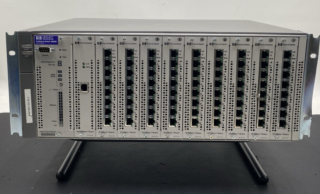 HP ProCurve Switch 4000M J4121A w 1x(HP J4115B)9x(HP J4111A)