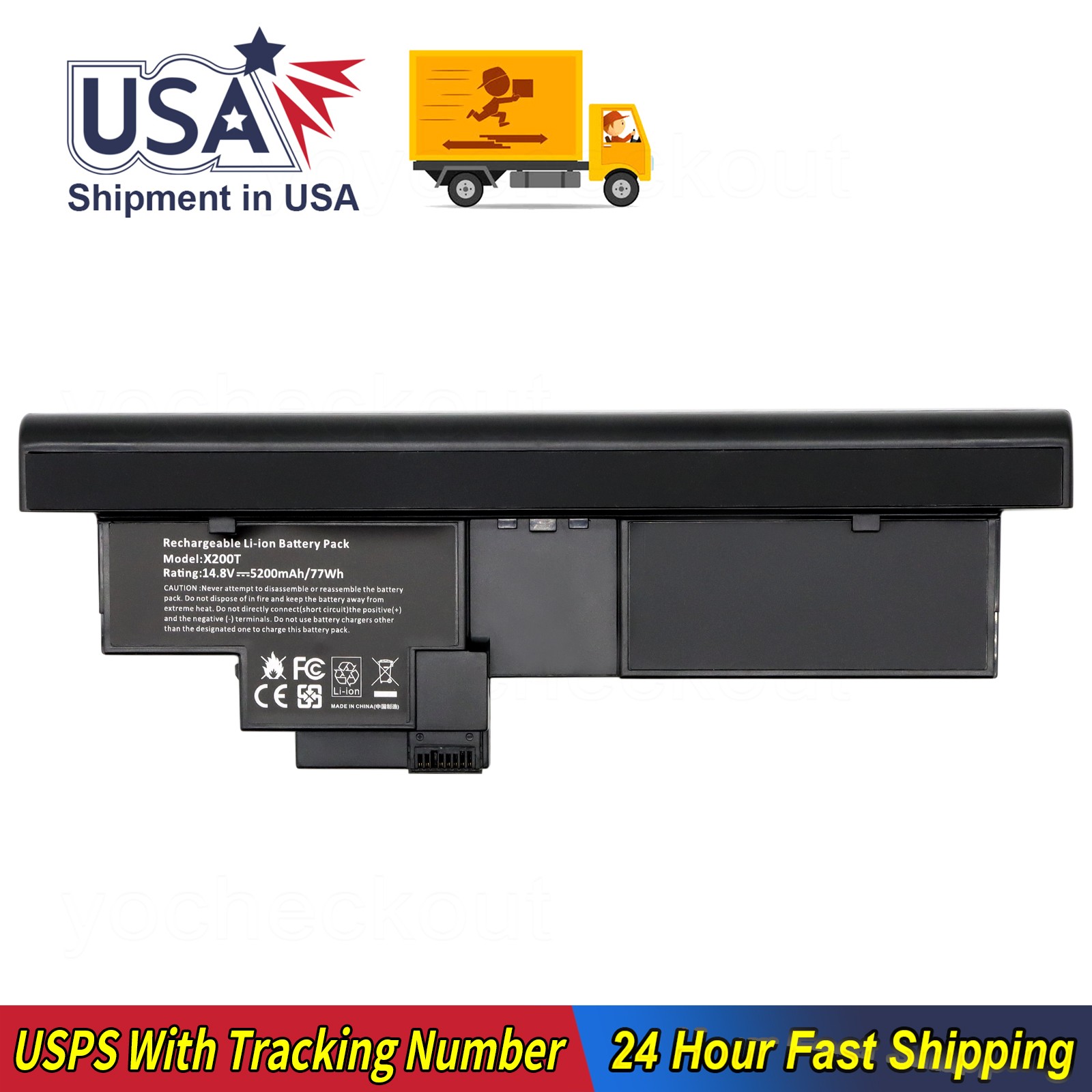 5200mAh X200T Battery For ThinkPad X200s 7465, X201-3323, X201i, X201s Tablet 