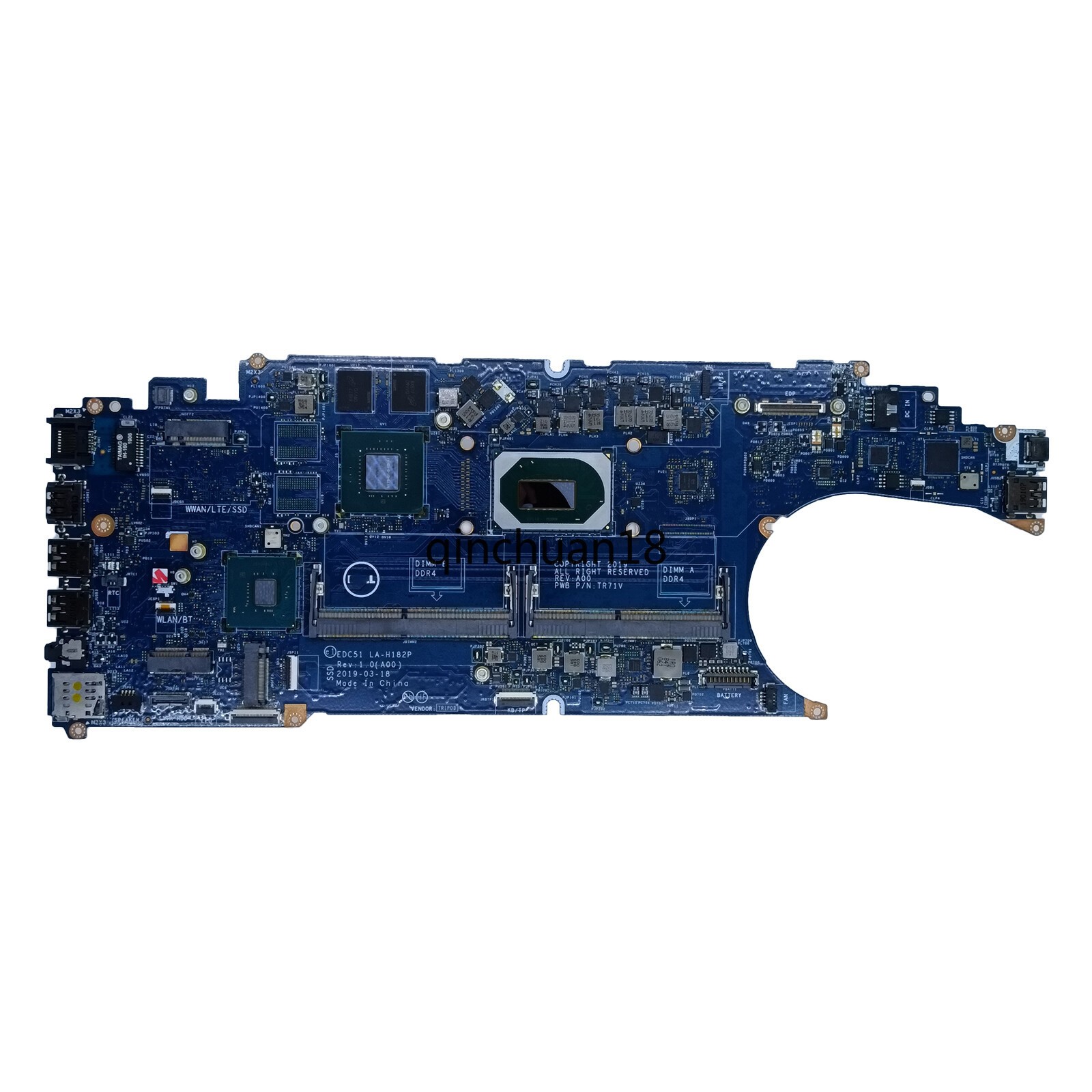 LA-H181P For DELL Latitude 5501 Motherboard EDC51 i7-9850H I9-9880H CPU MX150 2G