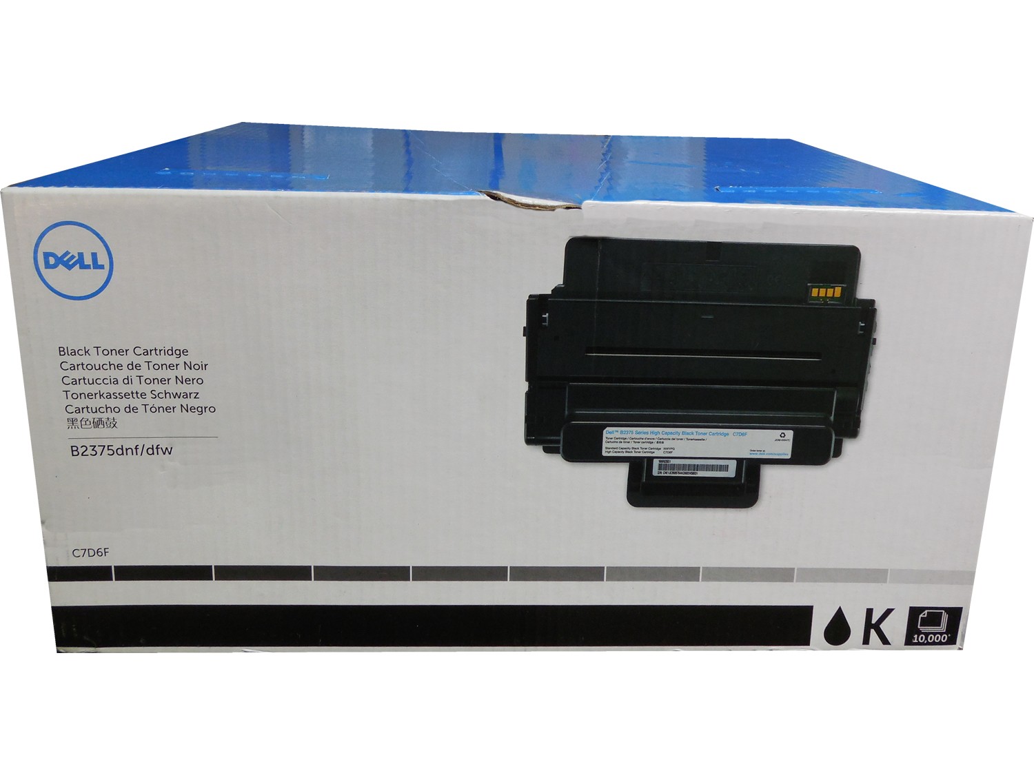DELL C7D6F Toner Cartridge B2375dnf B2375dfw Mono Multifunction Laser Printer