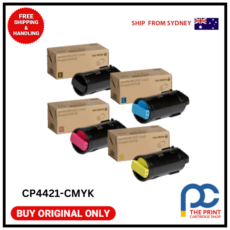 Fuji Xerox Genuine C/M/Y/K Toner Set for CP4421 CP475 C3321 C4421 CT203346/7/8/9