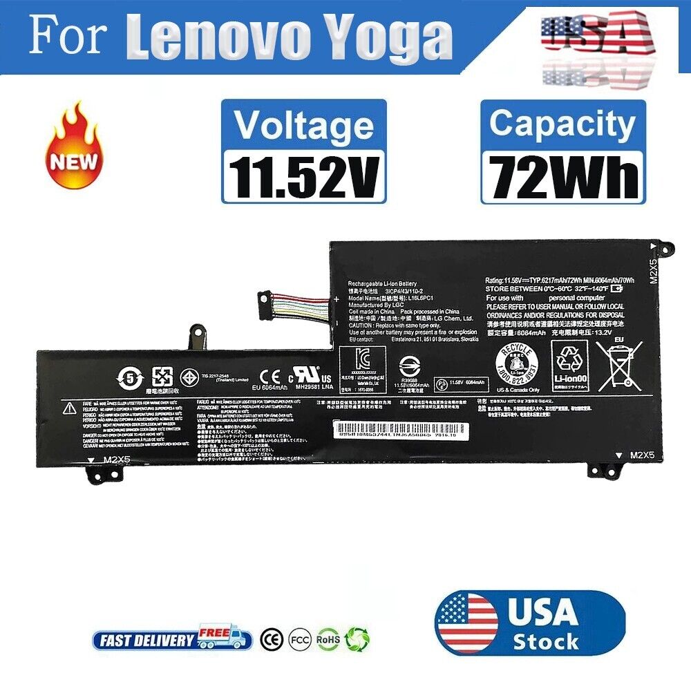 L16M6PC1 battery For Lenovo Yoga 720 720-15 720-15Ikb 720-15Ikb L16L6PC1 72Wh US