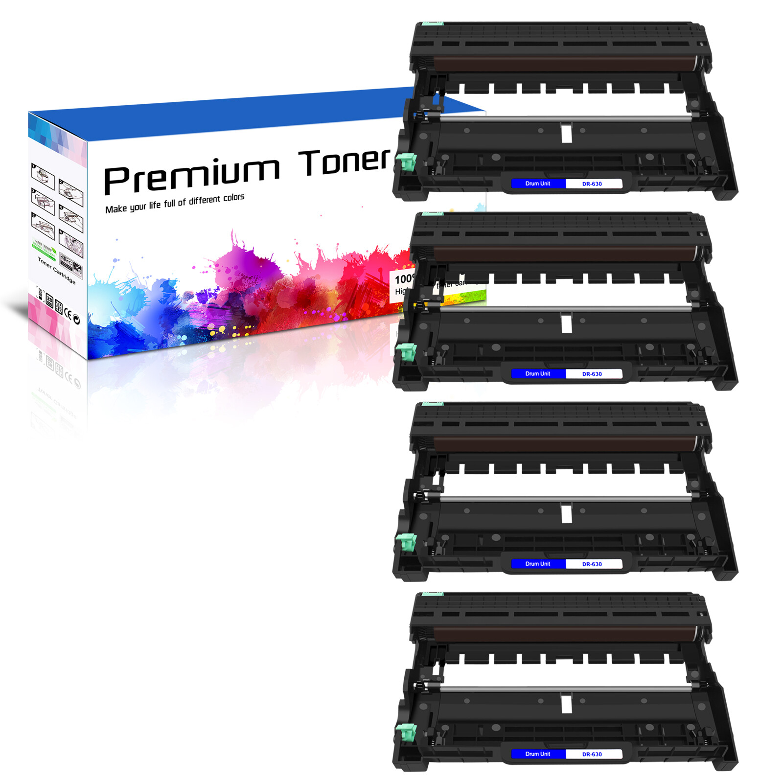 4PK Black DR630 Drum Unit Compatible for Brother HL-L2320D HL-L2340DW HL-L2360DW