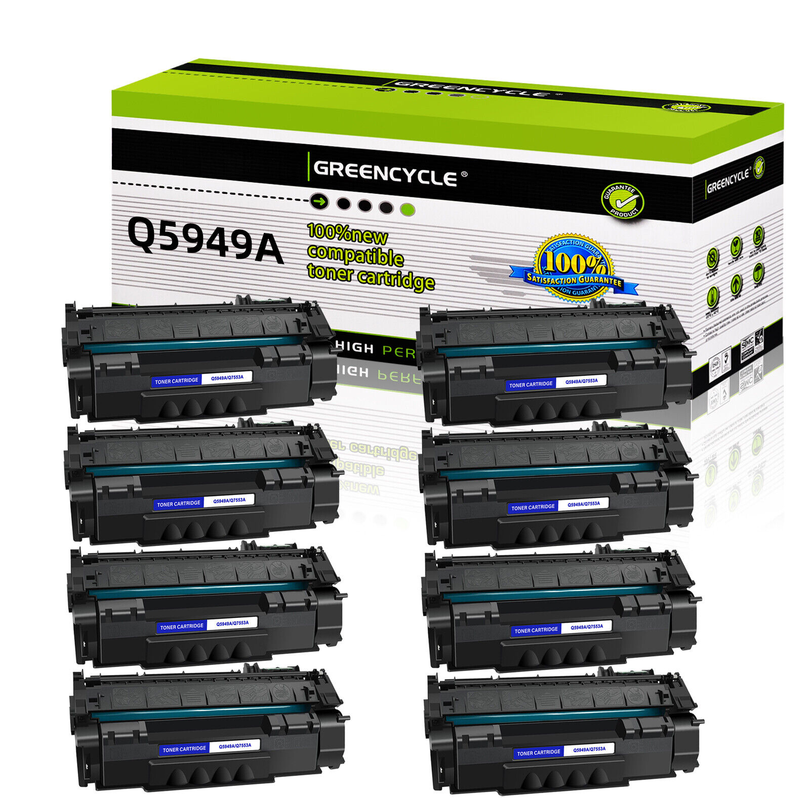 8 Pack Replacement for HP 49A Q5949A Toner Cartridges use with 1320TN 1160 3392