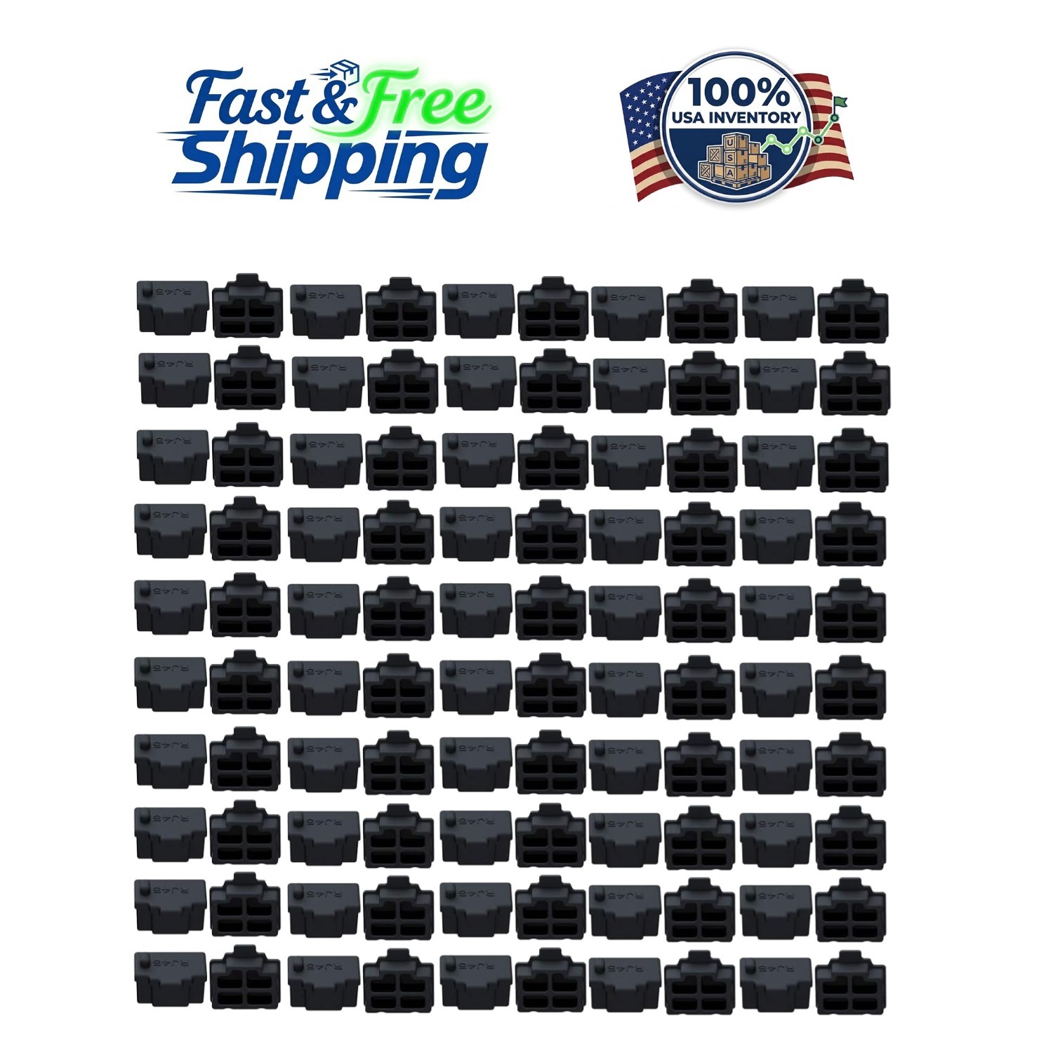 Compact 300Pcs Black Silicone Covers - Essential Dust Protectors for Tech