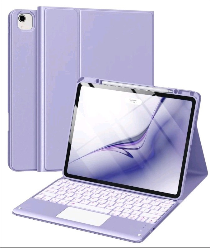 Harvopu for iPad Air 13 Inch (M4/M3/M2) & Pro 12.9 Case with Keyboard- Purple