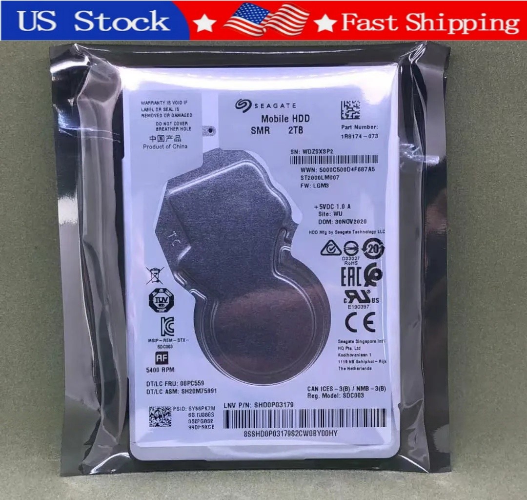 New Seagate ST2000LM007 Mobile HDD SMR 2TB SATA 5400RPM 2.5 inch Laptop HDD