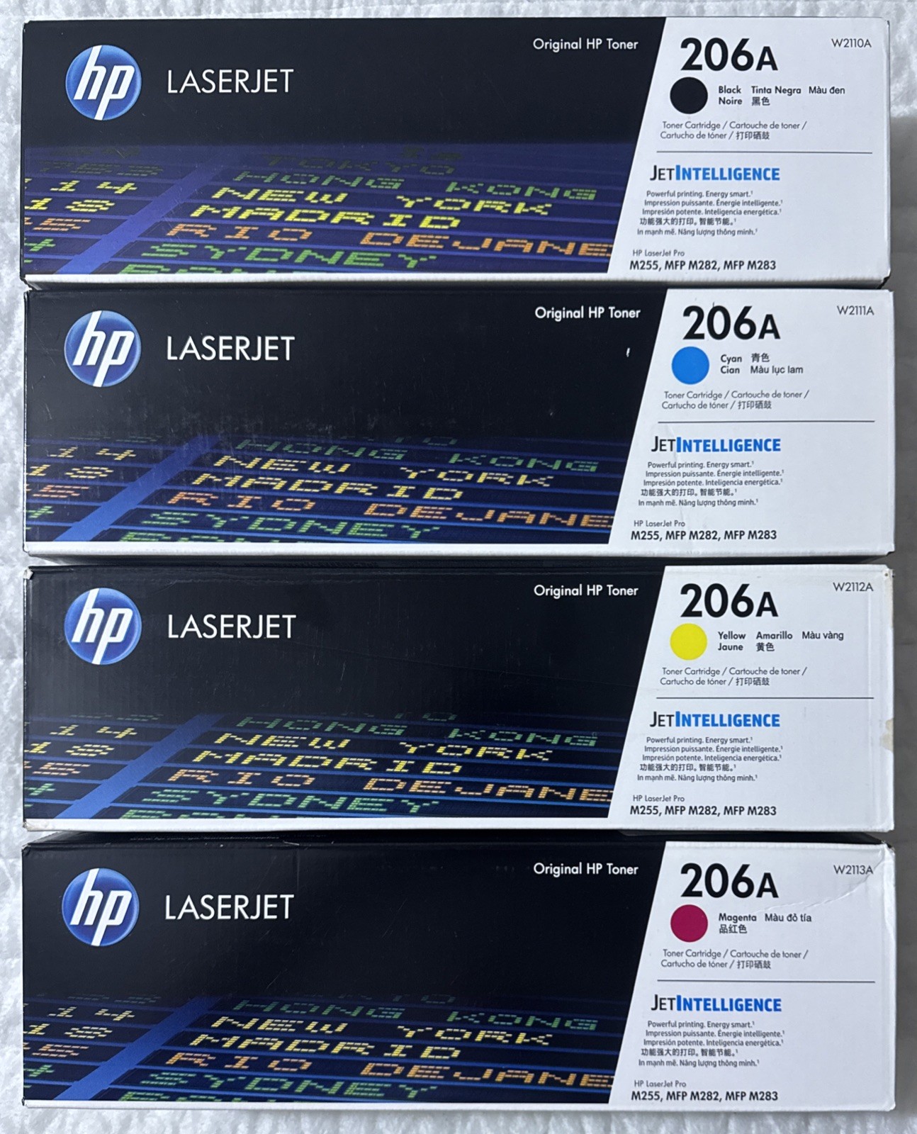 HP 206A Black Cyan Magenta Yellow Toner Set W2110A W2111A W2112A W2113A New OEM