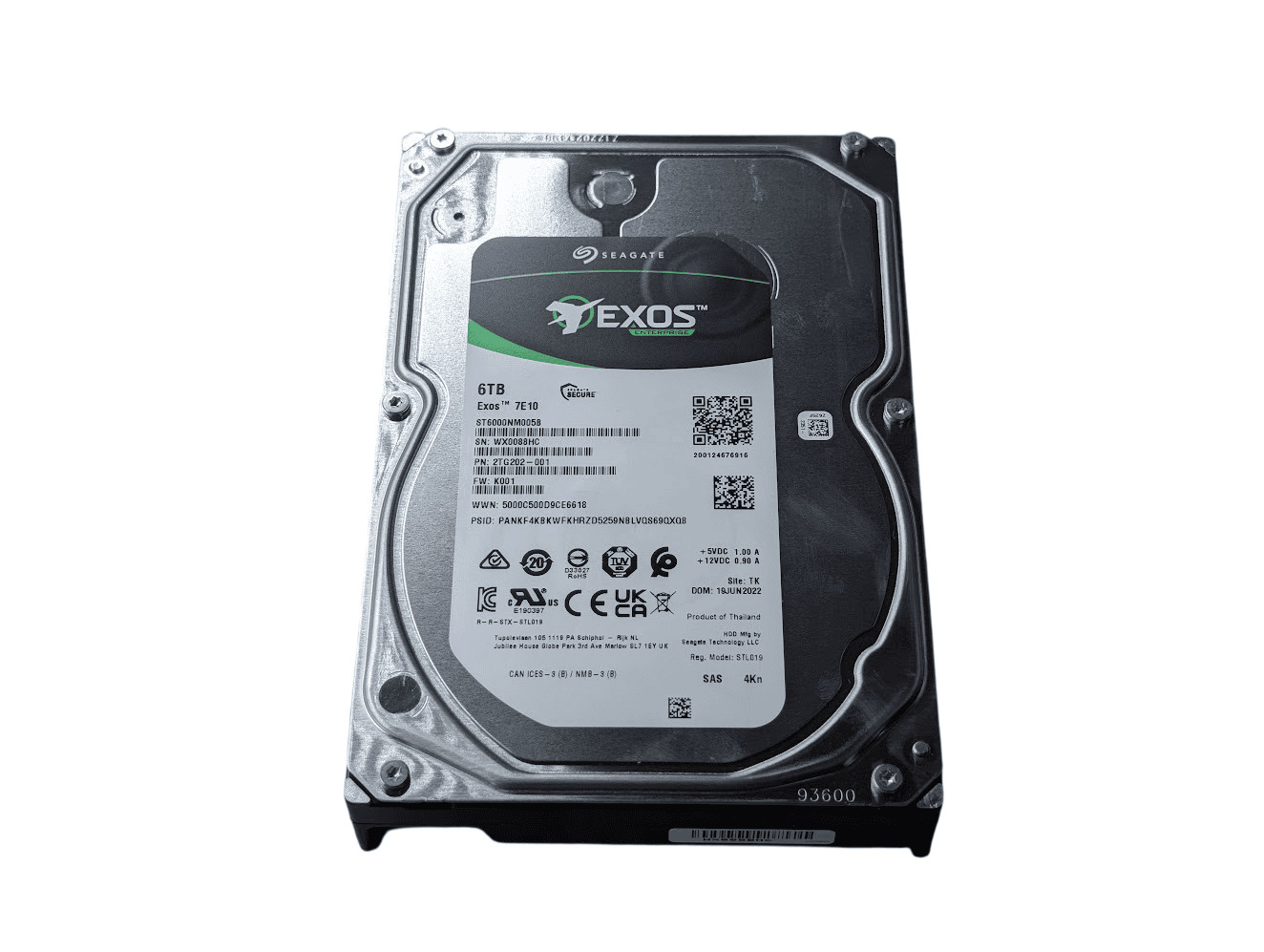 Seagate Exos 6TB 2TG202-001 SAS Server 3.5" Hard Drive ST6000NM005B