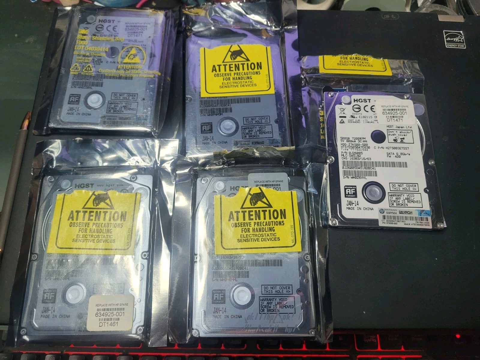5 HGST Z7K500 HTS725050A7E630 500 GB 2.5" SATA III Laptop Hard Drive