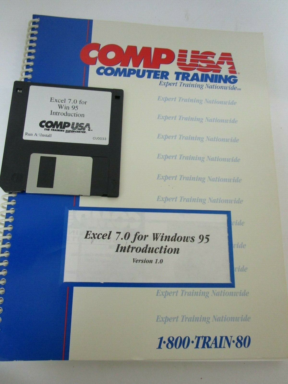 Comp USA Computer Training Book Excel 7.0 for Windows 95 Intro 3.5" Floppy