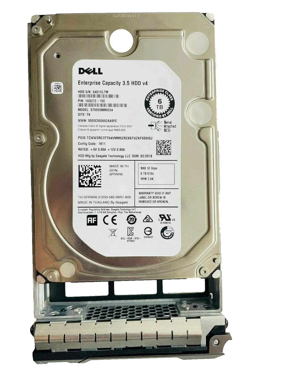 Dell 0PRNR6 6TB 12G 7.2K 3.5 SAS FOR T320 T410 T420T510 T610 T620 T710 T630 T720