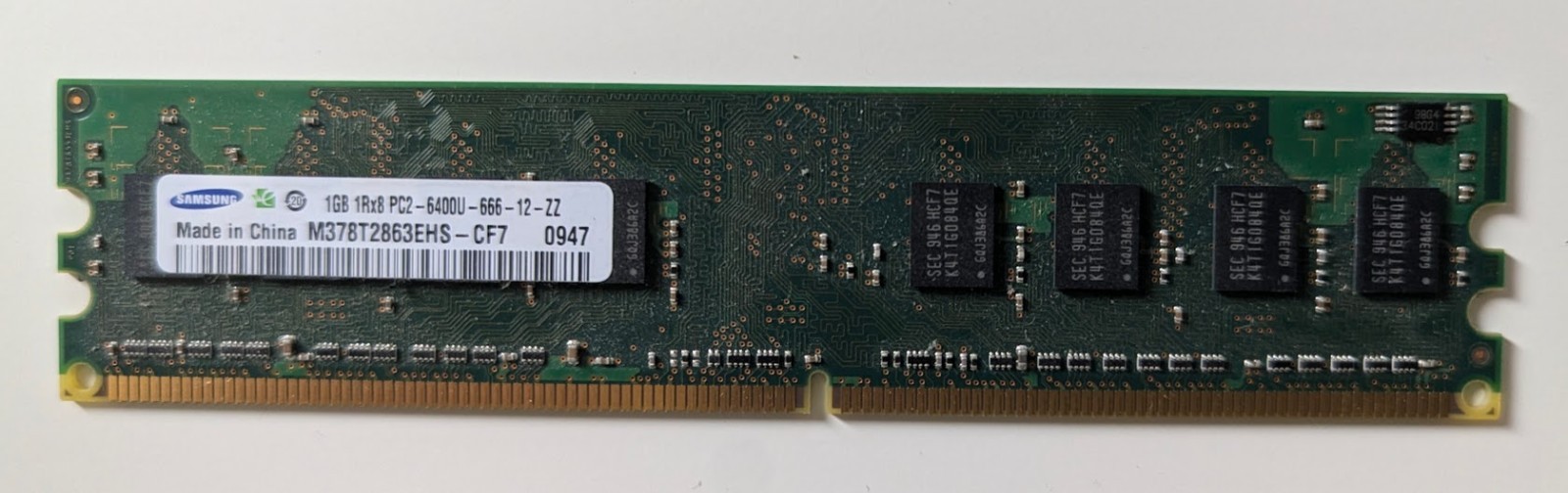 Samsung 1GB RAM 1Rx8 PC2-6400U-666-12-ZZ M378T2863EHS-CF7