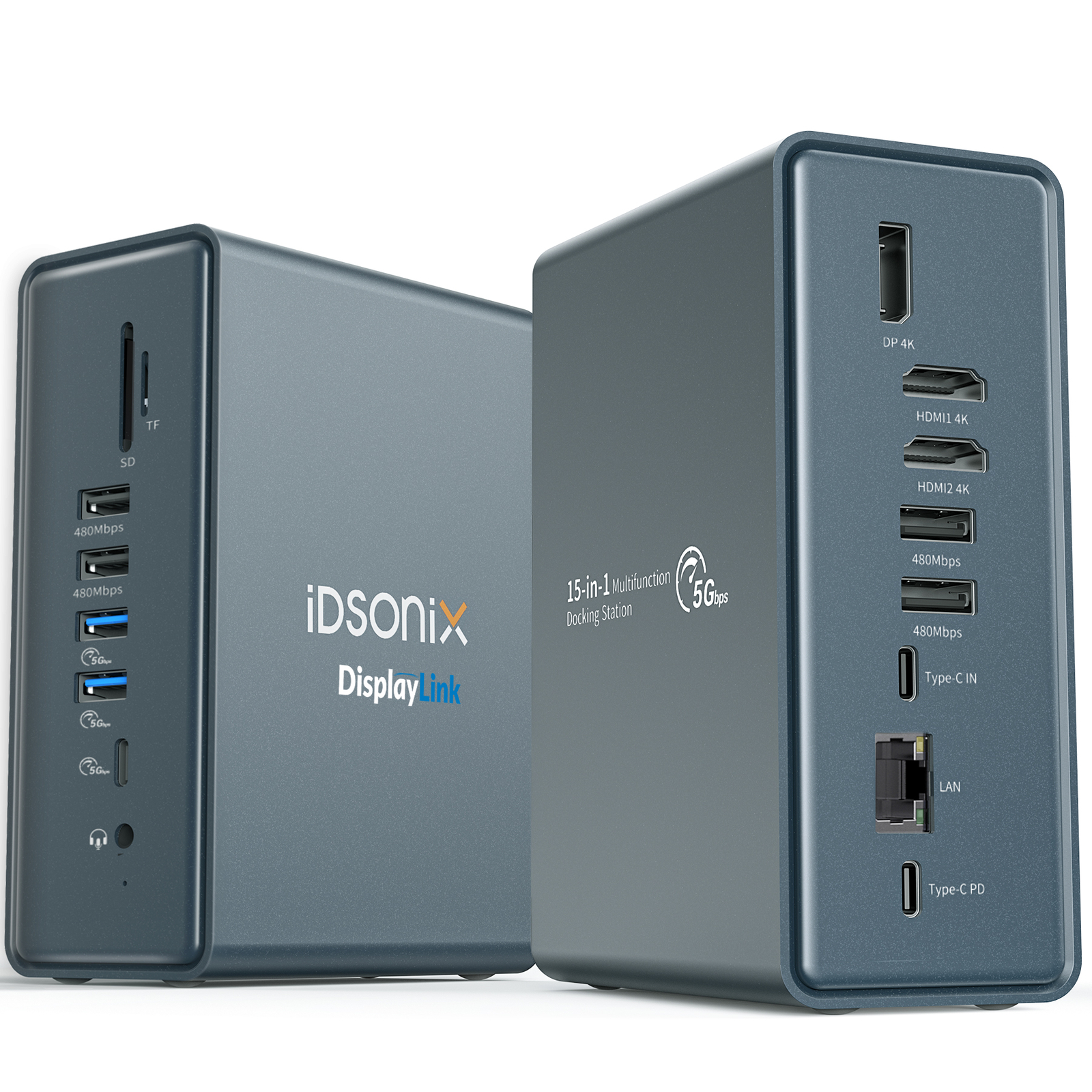 15 in 1 USBC Hub Docking Station Displaylink Triple Display Adapter 4K HD PD100W