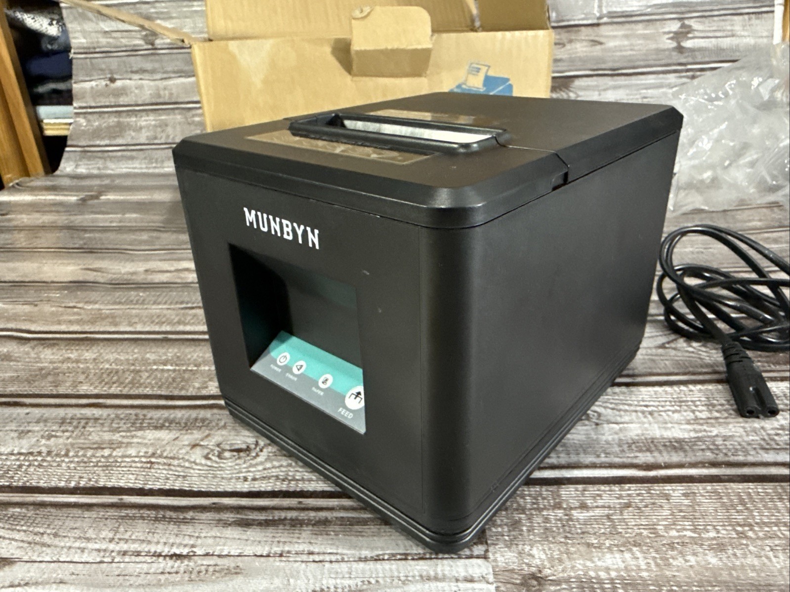 MUNBYN Thermal Receipt Printer ITPP098P USB Wired Printer with Auto Cutter Black