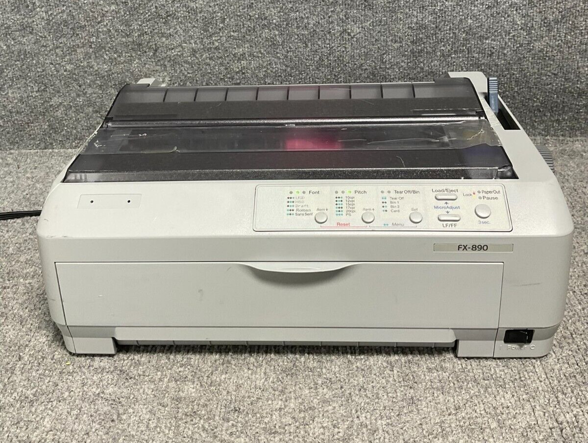 Epson FX-890 Impact Printer USB Ethernet 120V Used