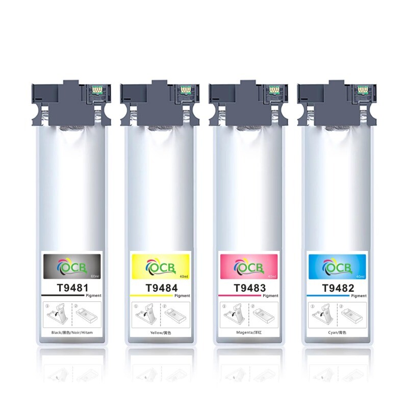 4PC Compatible T9481-T9484 Pigment Ink Bag for WF-C5290 C-5790 C-5210 C-5710