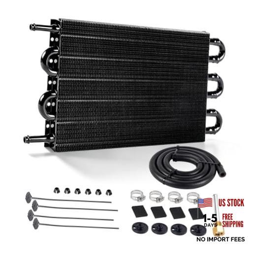 6 Pass Transmission Cooler - 5/16" Aluminum Tube and Fin Oil Cooler Kit 6 Row
