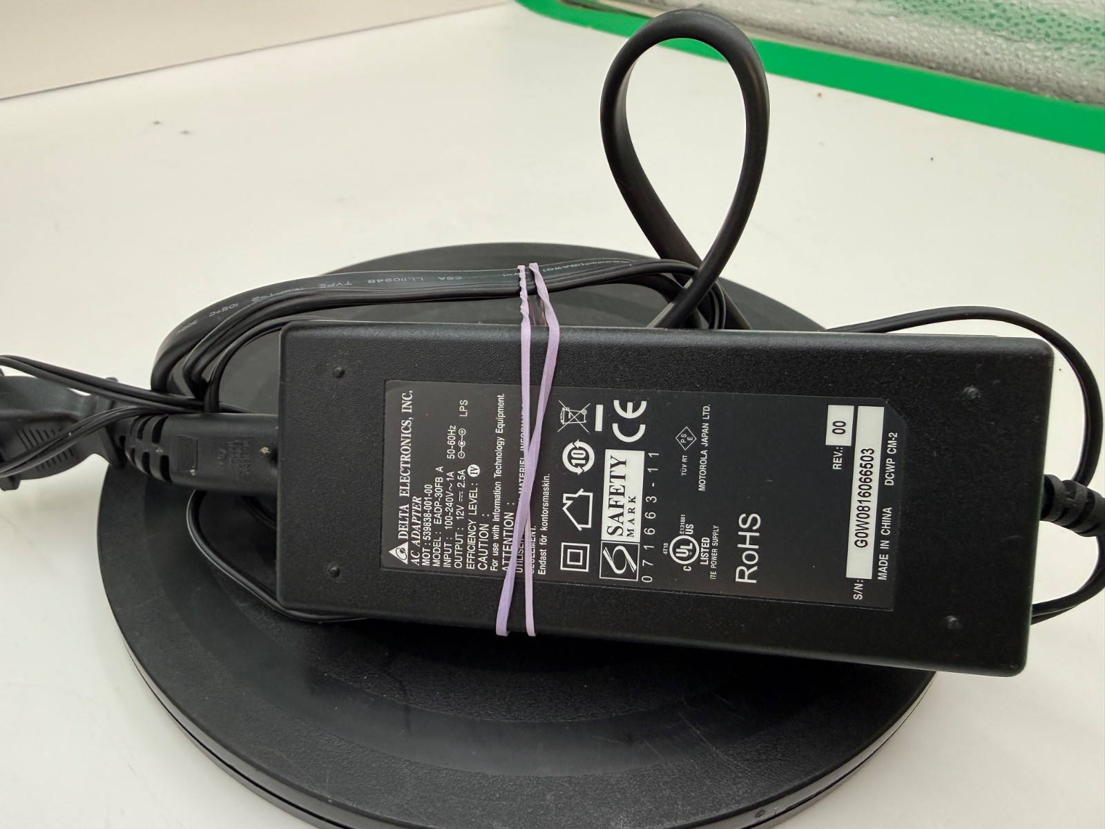 #H) Genuine Delta 12V 2.5A AC Adapter EADP-30FB A Charger 539838-001-00