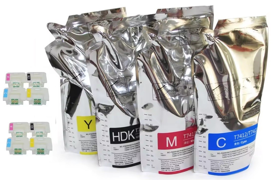 4 x DYE SUBLIMATION INK REFILL KIT EPSON F6200 F7200 F9200 F6070 + 8 CHIPS
