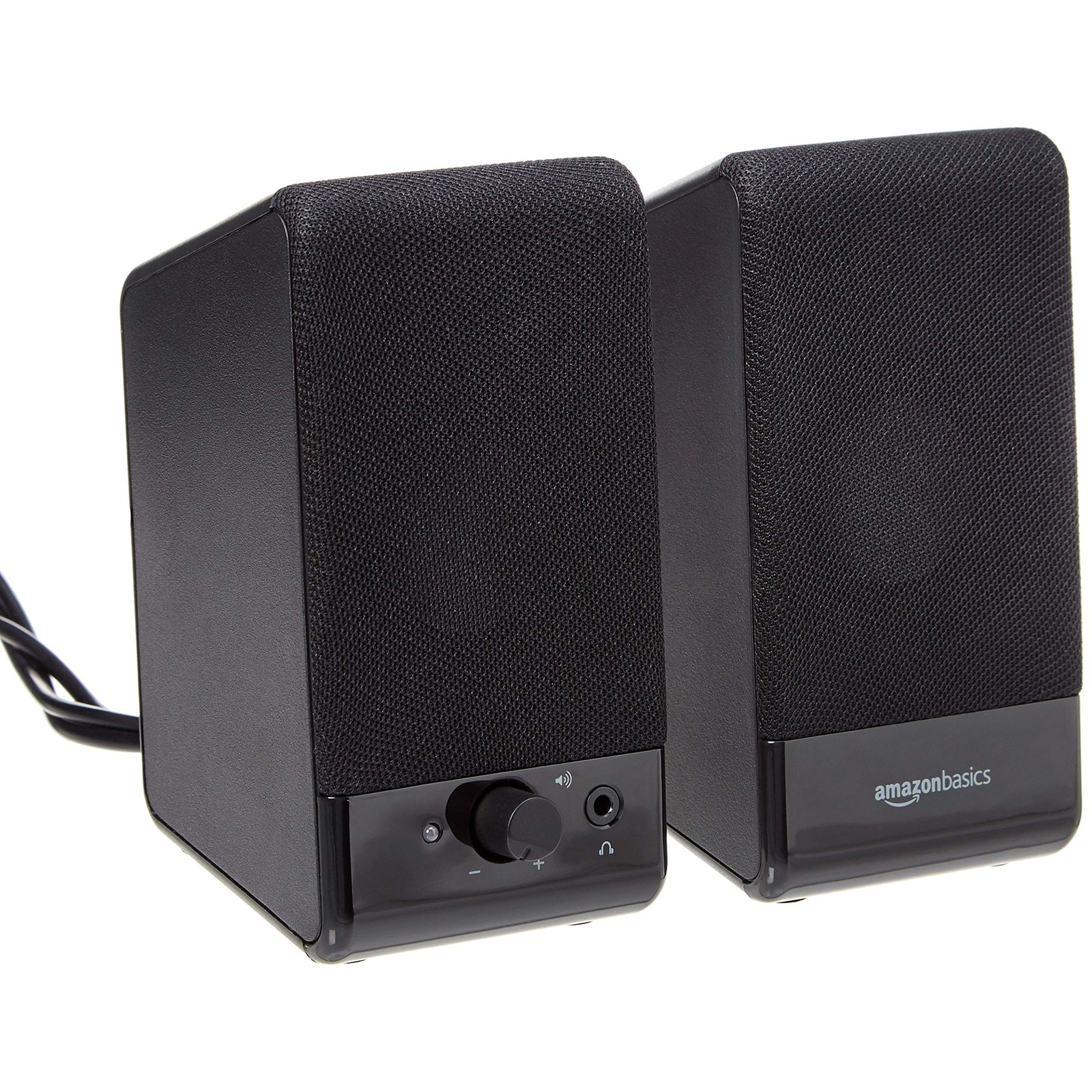 AmazonBasics USB-Powered Computer Speakers with Volume Control - Compact