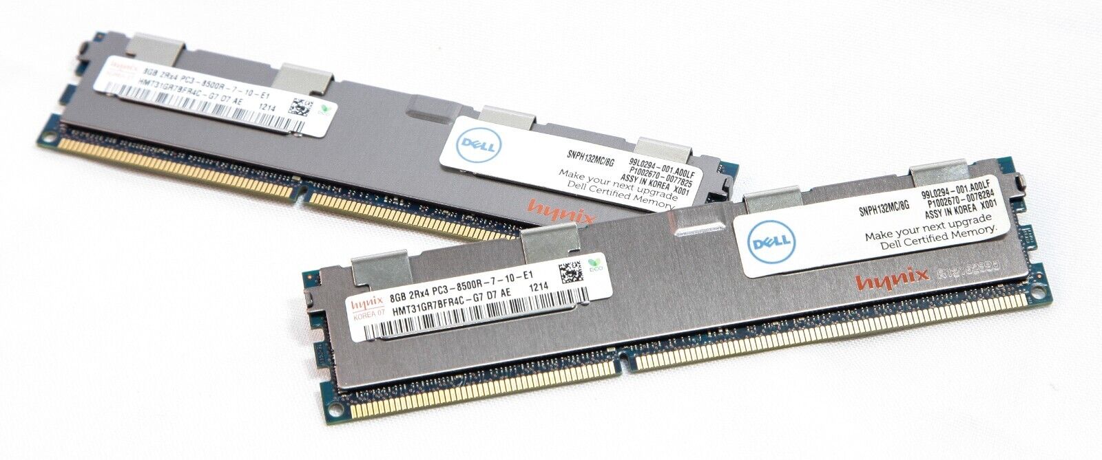 Server RAM 12x(8GB) 96GB 2Rx4 PC3 8500R Hynix Orig. Dell with Heatsink Set