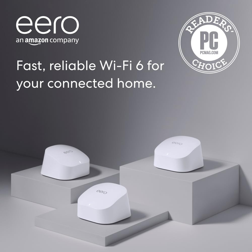 eero 6 Dual-Band Mesh Wi-Fi System 3-pack (1 router + 2 extenders) 