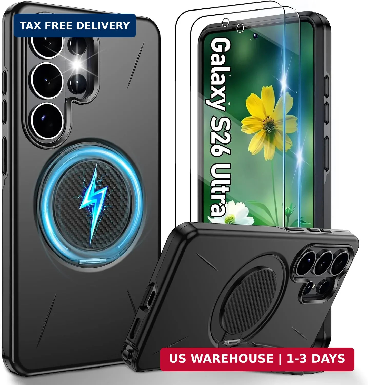 Case For Samsung Galaxy S26 Ultra MagSafe Kickstand 2Pack Screen Protector
