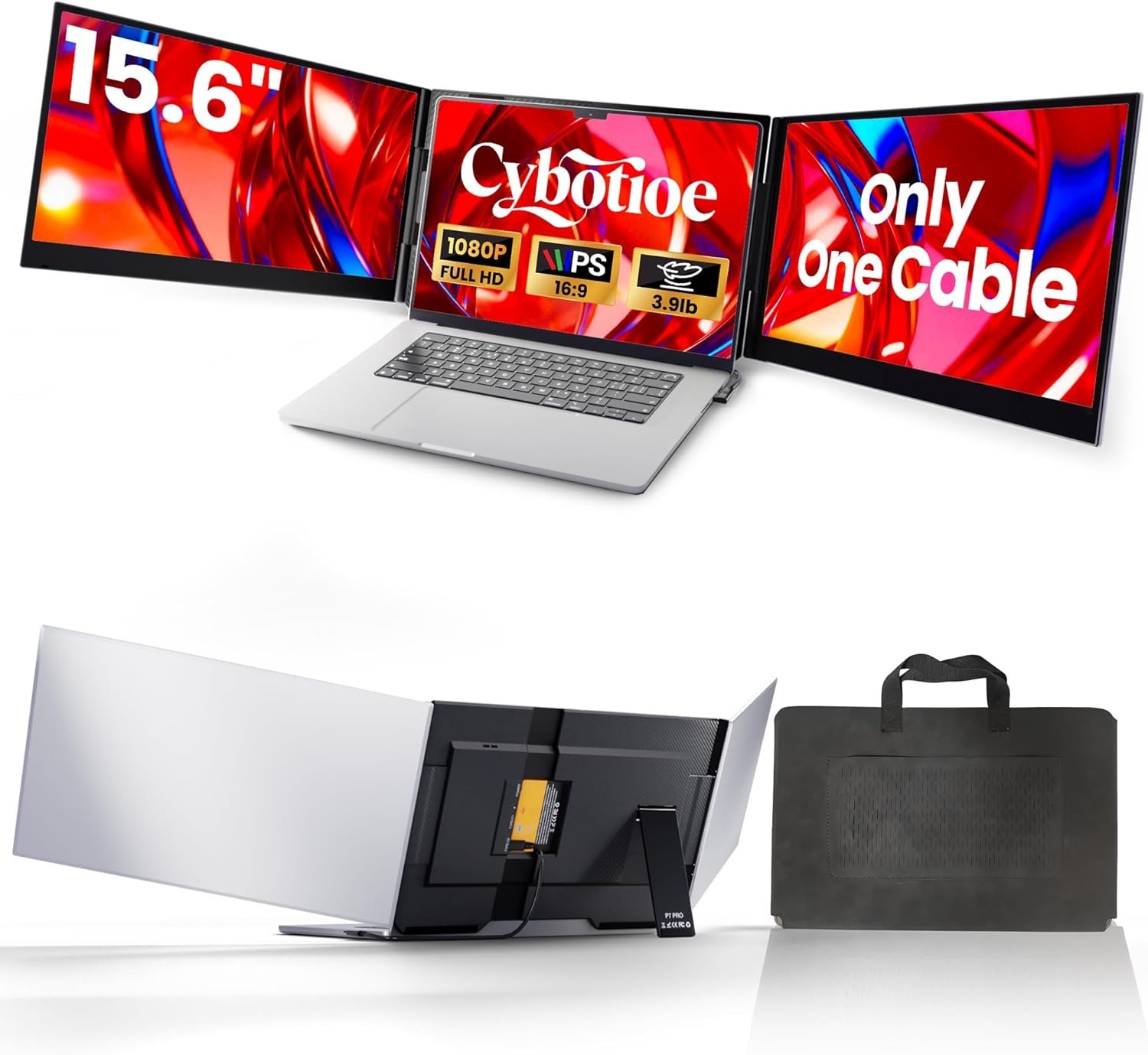 Cybotioe 2026 New One Cable Connection Laptop Screen Extender Monitor Portabl...