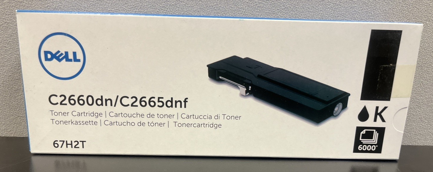 Dell 67H2T Black High Yield Toner Cartridge C2660dn, C2665dnf - SEALED OEM