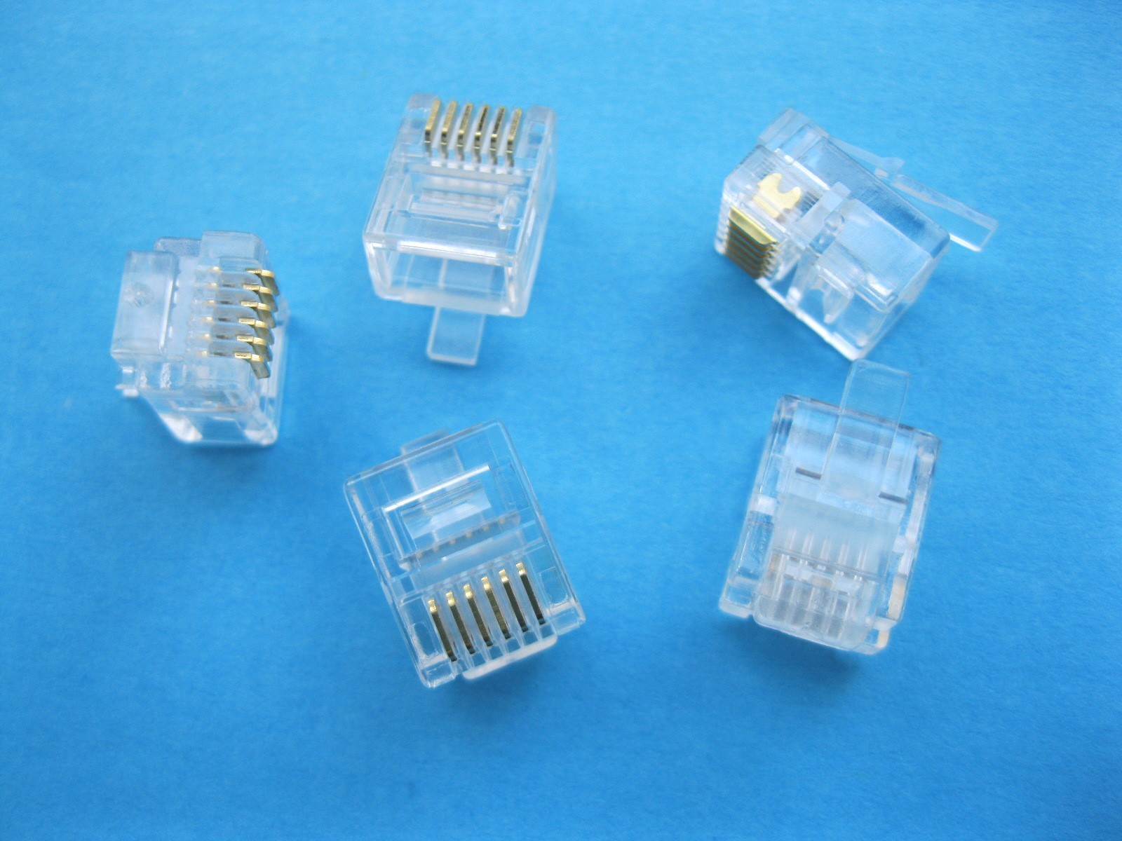 1000 Pcs 6P6C Water Clear Modular Telephone Plug Connector New