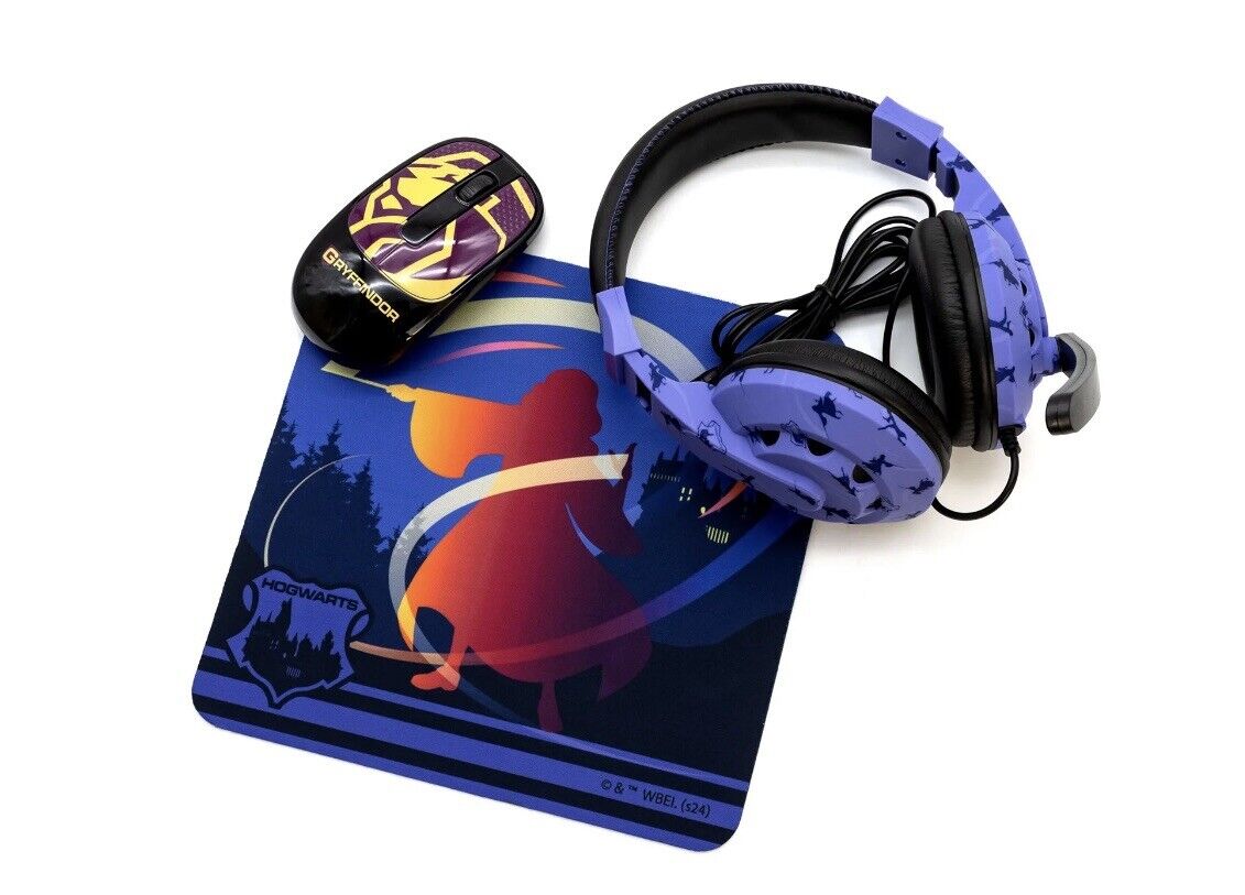Harry Potter Headsets, Wireless Mouse And mouse pad Tech Bundle