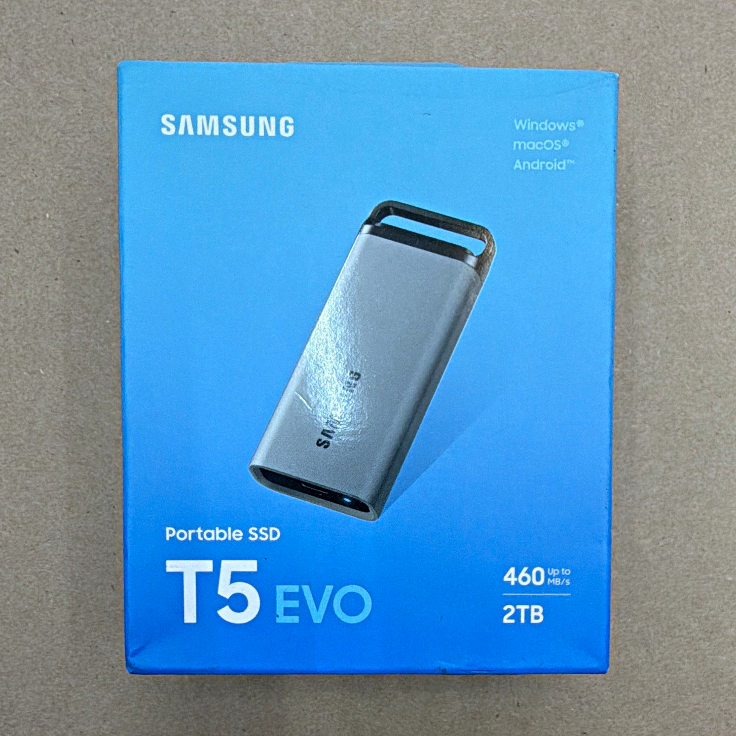 Samsung T5 EVO 2TB Portable External SSD USB-C 460MB/s Drop Resistant Gray