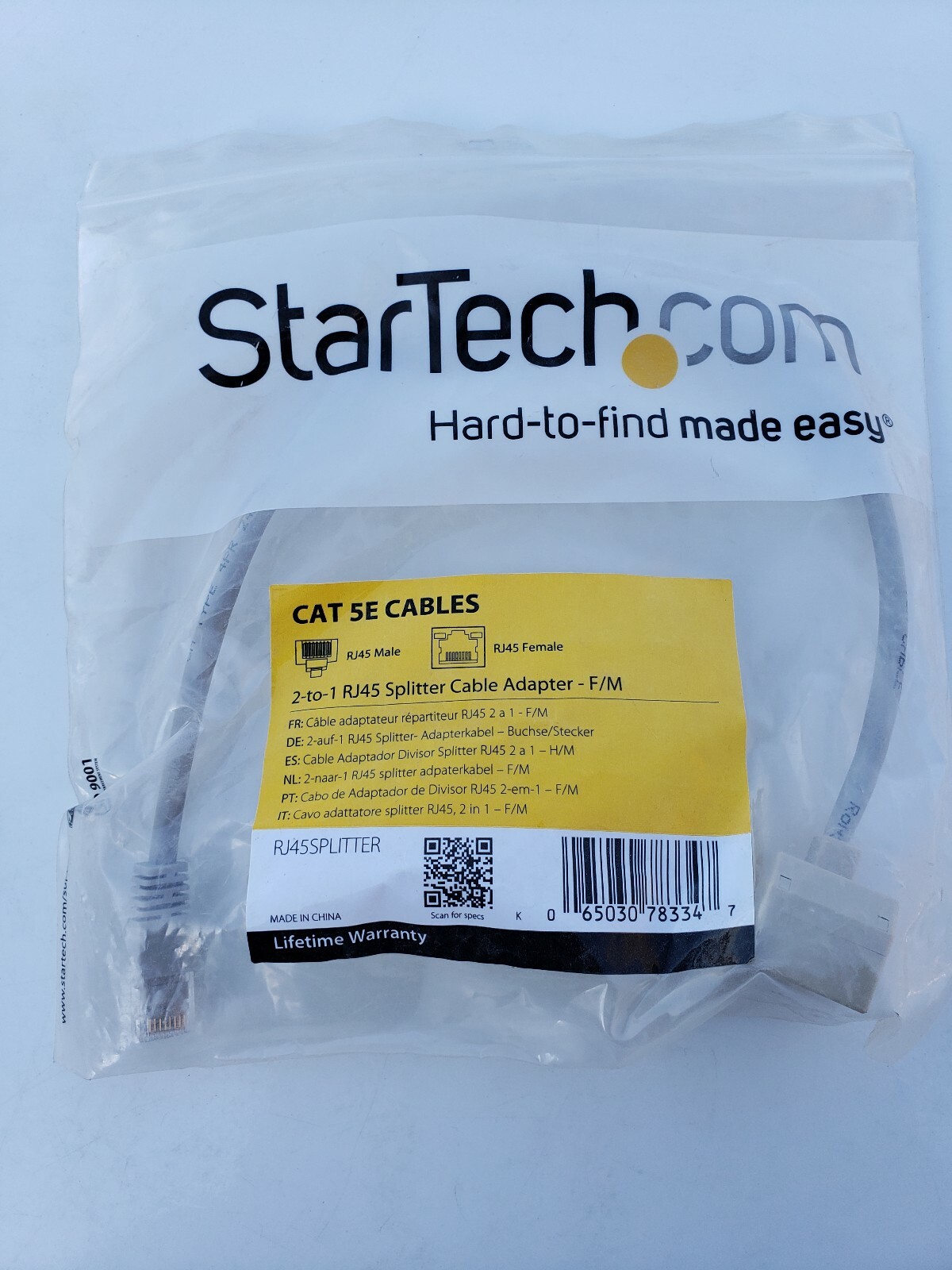 Lot of (3) StarTech 2-to-1 RJ45 Splitter Cable Adapter - F/M
