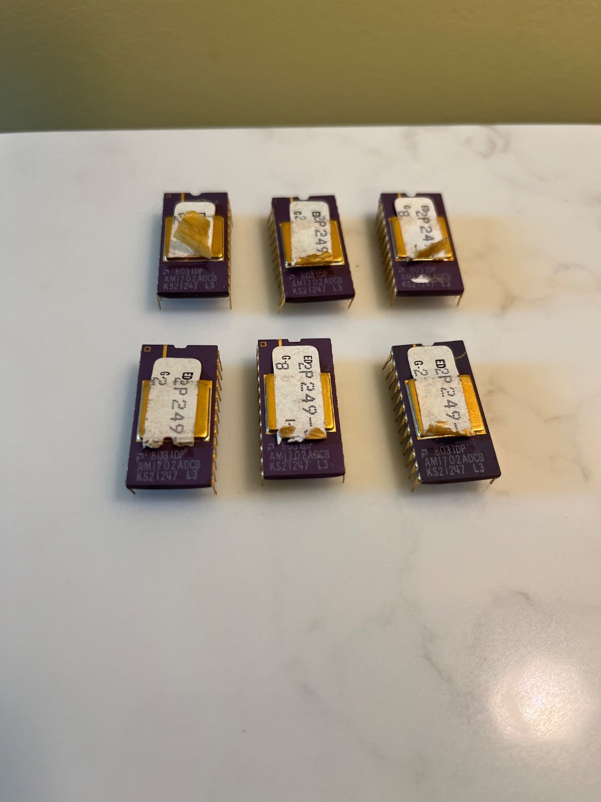 Vintage Advanced Micro Devices AM1702ADCB Ceramic Body with Gold Cap and Pins