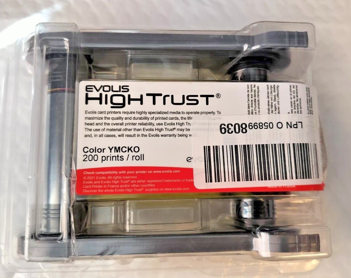 Evolis HighTrust YMCKO 250 Prints / Roll | P/N: R5F002AAA *Unused Open Box*