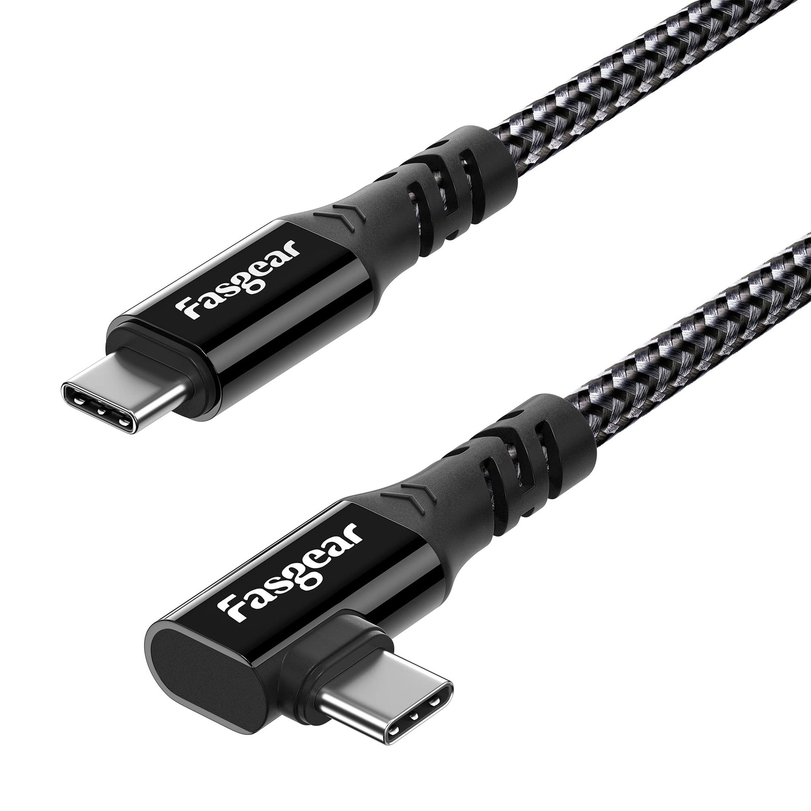 USB C to Type C 3.2 Gen 2x2 Cable, 3ft, Black | 90 Degree, 20Gbps, 100W Charging